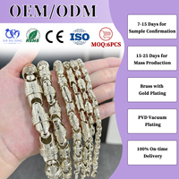 Gelang Kuningan Lapis Emas 14K JXX Jewelry, Rantai Link Mewah untuk Pria, Perhiasan Hip Hop Grosir