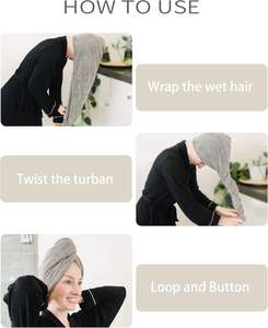 <span class=keywords><strong>Serviette</strong></span> à cheveux à séchage rapide, impression personnalisée, microfibre, légère, idéale pour les voyages - Product Image 6