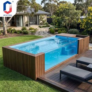 Piscine hors sol haut de gamme avec cascade en bois et pompe de filtration avancée avec fonction de lavage à contre-courant - Product Image 2