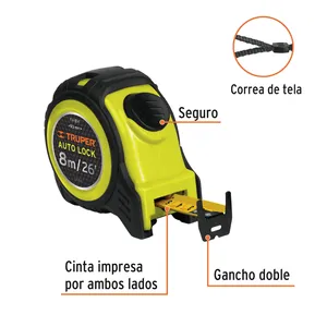 Cinta métrica Master con 48 unidades, autoblocante, resistente a impactos, 8 m de longitud, 25 mm de ancho, Truper - Product Image 2