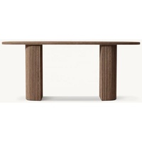 Table console moderne haut de gamme en bois RH, table d'entrée/couloir cannelée avec pieds arrondis pour salon, hôtel, appartement