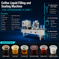 Machine automatique de remplissage et de scellage de gobelets pour café liquide, capsules en plastique, gobelets en aluminium, jus et boissons 5500-6500CPH
