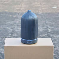 Diffuseur à ultrasons noir électrique de 160ml, humidificateur d'air en céramique, diffuseur d'arôme