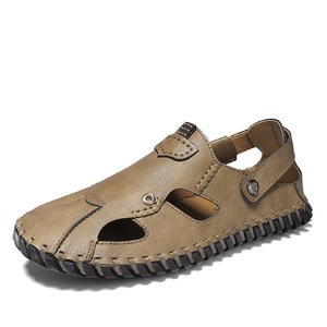Hand Sewn Hollow Leather <b>Sandals</b> For Men Flexible <b>Closed</b> <b>Toe</b> Casual <b>Sandals</b> Lightweight Daily Shoes Suitable For Summer Urban - Product Image 6