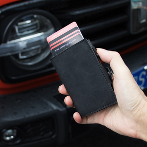 Casekey Cartera de Cuero de Alta Calidad, Tarjetero Delgado con Expulsión Automática, Mini Cartera de Negocios para Tarjetas Bancarias y de Crédito, Dompet Beallery Plegable - Product Image 4