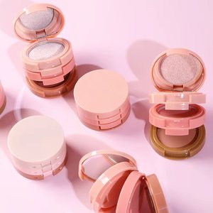Palette Trucco Viso 3 in 1 Multifunzionale: Illuminante, Blush e Contouring in Polvere Compatta per il Make-<span class=keywords><strong>up</strong></span> Quotidiano - Product Image 5