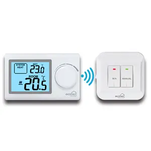 Termostato eletrônico de tela lcd sem fio, cor branca rf, eletrônica, não programável, termostato do quarto