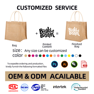 Wholesale Large Capacity <strong>Jute</strong> <strong>Tote</strong> <strong>Bags</strong> | Custom Logo Burlap Linen Handbags for Mother'<strong>s</strong> Day Gifts Shopping <strong>Bags</strong> <strong>Jute</strong> <strong>Bag</strong> - Product Image 2