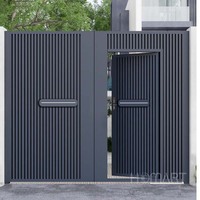 Portes coulissantes extérieures en aluminium de haute qualité pour l'entrée de la maison Conception de grande porte principale avec motif d'ouverture automatique pour les maisons