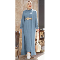 Vêtement islamique en coton jersey, robe kaftan modeste, robe femme arabe, jilbab, vêtement ethnique, pull, abaya d'hiver, robe musulmane pour femmes