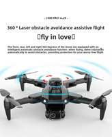 Drone RC L900 Professionnel avec Caméra HD 4K Ultra HD, Évitement d'Obstacles par Laser, Moteur Brushless, Pliable 6 Axes