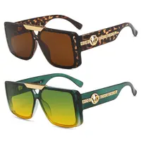 Luxury Chunky Double Bridge Black Sunglasses for Men and Women