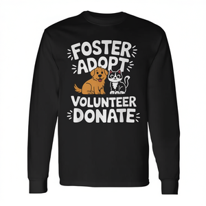 Camiseta de manga larga para adoptar, voluntariarse, donar, rescate de perros y gatos - Product Image 2