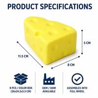 Jouet Squishy en PU à Rebond Lent, Forme de Fromage Triangulaire, Jouets à Presser Anti-Stress, Jouets de Décompression pour Enfants et Adultes