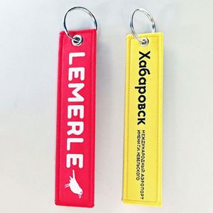 Wholesale Custom Embroidery Key Tag Design Logo Fabric Keychains/Keyrings Promotional Jet Tags for Businesses - Product Image 6