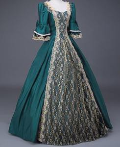 Vestido Maxi Elegante <span class=keywords><strong>de</strong></span> Fiesta Formal para Princesa, Reina, Estilo <span class=keywords><strong>Palacio</strong></span>, con Encaje Medieval, Cuello Cuadrado, Renacentista, Victoriano - Product Image 2