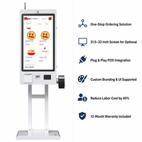 Solution de kiosque de commande automatique pour restaurants et fast-foods, OEM ODM, à fixer au mur ou sur pied, avec scanner, paiement et imprimante.