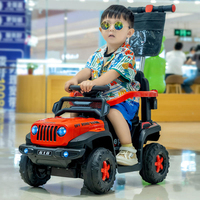 Voiture électrique miniature à 4 roues pour enfants, de haute qualité, avec barre de poussée