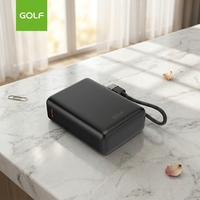Batterie externe portable numérique LCD, prix de gros, OEM, mini, câble intégré, lithium, charge rapide PD 20W, 20000mAh