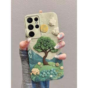 Funda Protectora Rígida para Teléfono Samsung S25 Ultra con Diseño de Pintura al Óleo de Rosas SP134 y Nueva Película Protectora de Cobertura Total - Product Image 1