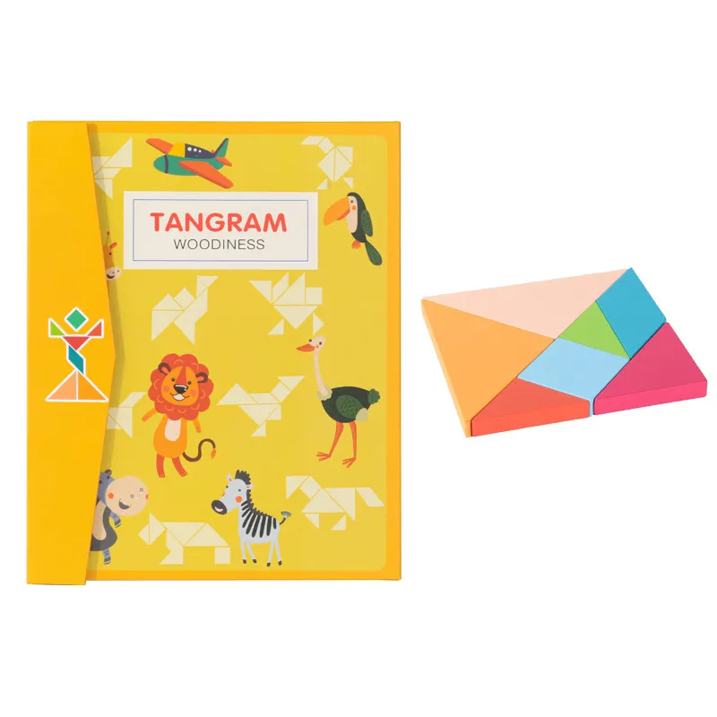 Kindergarten Teacher Recommended Magnetic Tangram Children Educational Wooden Puzzle Book for Kids
