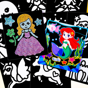 Folie und Scratch Art Craft Kreative Spielzeug fee Eva Aufkleber Kunst No Mess Folie Prinzessinnen Art Kit für Kinder - Product Image 6