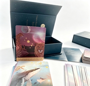 Cartes d'affirmation personnalisées, cartes positives, motifs <span class=keywords><strong>animaux</strong></span> en papier, citations intuitives, écriture joyeuse, croissance, conscience - Product Image 1