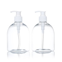Bouteille Cosmétique Vide en PET Transparent avec Pompe Vaporisateur pour Lotion et Shampoing, Capacités 100ml 250ml 300ml 500ml