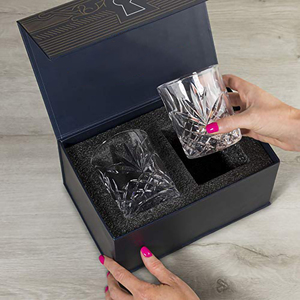 High Quality Ice Cube Whiskey Glass Gift Box Rigid Cardboard Packaging <b>Wine</b> Bottle Rock Whiskey Decanter Set Gift Box - Product Image 5
