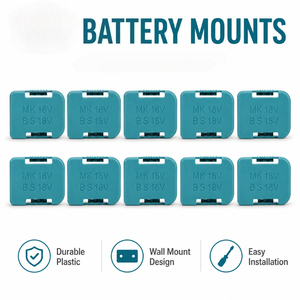 Support de montage mural pour batterie, boîtier de rangement pour batterie au lithium <span class=keywords><strong>Makita</strong></span> Bosch 18V, dispositifs de fixation murale - Product Image 1