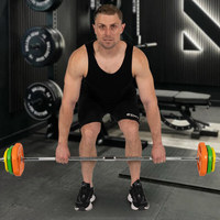 Barre de musculation en acier chromé détachable de 180 cm/220 cm, diamètre de 25 mm/28 mm, avec colliers à ressort, mousse antidérapante, durable, pour usage domestique