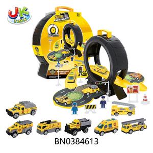 Nuevo juego de juguete de estacionamiento de ingeniería con 2 uds. De coches, juguete de pista de almacenamiento barato, juego de juguete de rueda de coche deslizante de plástico para niños - Product Image 6