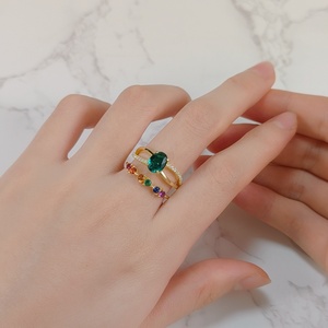 Fábrica permanente al por mayor gafas <span class=keywords><strong>de</strong></span> sol únicas forma diseño anillo 925 plata esterlina Nano colombiano Esmeralda CZ misterio máscara anillo - Product Image 3