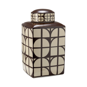 Ceramic Jar With Lid <b>Square</b> Decorative <b>Vase</b> For Home Living Room Bedroom Office Dining Room Decor - Product Image 2