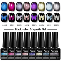 MTSSII cat kuku Gel hitam 7ml, cat kuku Gel magnetik sangat bersinar, Kutek Gel hitam
