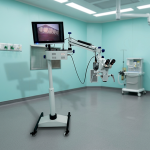Microscope chirurgical dentaire avec tête inclinable à 180 degrés, système optique incliné, zoom continu, certifié CE, blanc. - Product Image 5