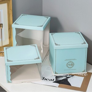 Caja de Embalaje para Pasteles Translúcida con Logotipo Personalizado, Azul, Rosa, Blanco, Caja para Pasteles de 6, 8 y 10 Pulgadas - Product Image 2