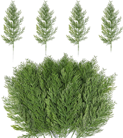Vente en gros de brindilles artificielles de cèdre argentées scintillantes avec baies rouges, fausses brindilles de pin pour couronnes de Noël, vases et décorations de fêtes