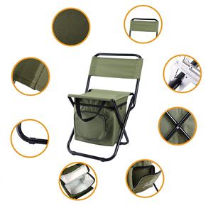 Tabouret pliant de pêche personnalisé avec logo imprimé, capacité 10L, chaise portable pour randonnée et pique-nique en extérieur avec sac isotherme - Product Image 2