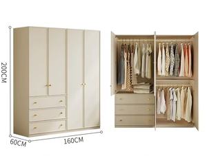 Wholesale Modern Melamine MDF Walk-In Couple <b>Wardrobe</b> L-Shaped Corner Glass Door Closet, Custom Luxury Storage Furniture - Product Image 4