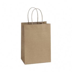 Bolsa de Papel Kraft con Asa Antirrobo para Comida para Llevar y Entrega, Embalaje para Vajilla, Almohadas y Productos del Hogar - Product Image 1