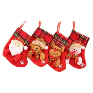 Làm Cho Kích Thước Nhỏ 16*12Cm Món Quà Giáng Sinh Ware Đỏ Treo Túi Quà Tặng XMAS Vải Stocking