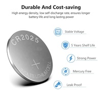 Batería de Litio CR2025 para Reloj, Juguete, Control Remoto, Medidor, Baterías de Botón de 3V