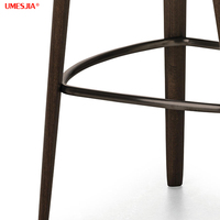 Tabouret de Bar en acier inoxydable, chaise moderne en bois de hêtre avec tissu,