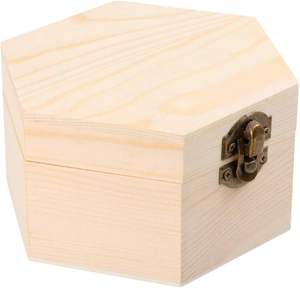 Non peint hexagone en <span class=keywords><strong>bois</strong></span> écologique durable boîte à bijoux moderne carré bricolage <span class=keywords><strong>coffre</strong></span> <span class=keywords><strong>de</strong></span> <span class=keywords><strong>rangement</strong></span> serrure aléatoire Style articles divers bijoux - Product Image 6