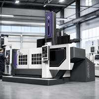Tour CNC vertical à cadre soudé haute résistance pour la découpe de grandes pièces mécaniques annulaires, fonctionnement stable