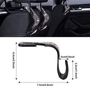 Crochet de voiture, crochet d'appui-tête de siège Auto, support de rangement universel en strass, accessoires de décoration intérieure de voiture - Product Image 6