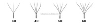 Extensions de cils en gros 2D 3D 4D 5D 6D 7D, légères, douces et volumineuses, 0.05 0.07mm, courbures C D L U, forme W, volume YY W U