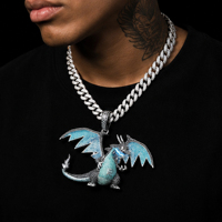 Pendentif Dragon en Argent Sterling 925 Moissanite Personnalisé Luxe Iced Out pour Hommes, Accessoire de Mode Streetwear Hip Hop