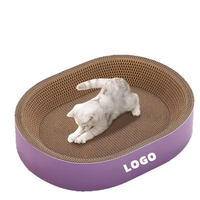Lit-griffoir pour chat en carton ondulé écologique, durable, pour chaton d'intérieur, mobilier pour animaux de compagnie, jouets et accessoires pour chat, motif dessin animé